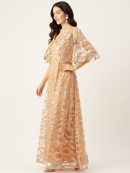 Desginer Golden Net Gown