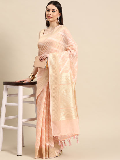 Designer Off-White Silk Saree