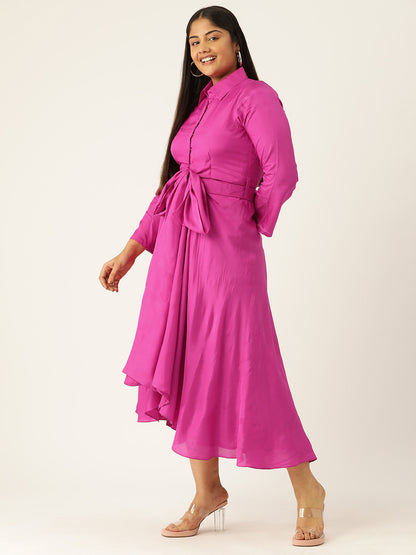 Desginer Pink Polyester Dress