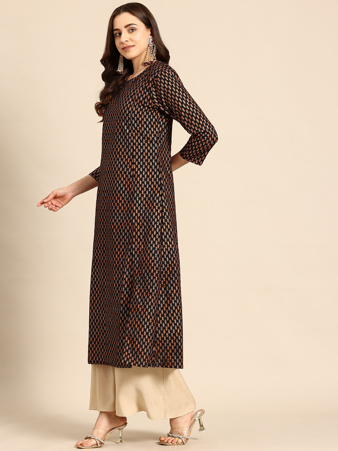 Multicolor Silk Kurti Set