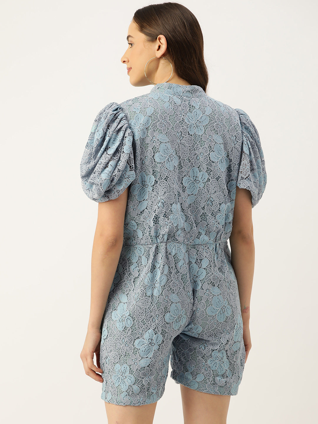 Desginer Blue Polyester Jumpsuit