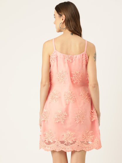 Designer Pink Net Dress