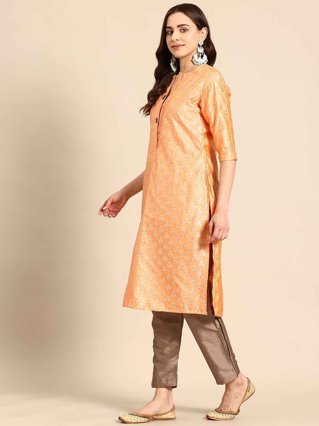 Orange Silk Kurta sets