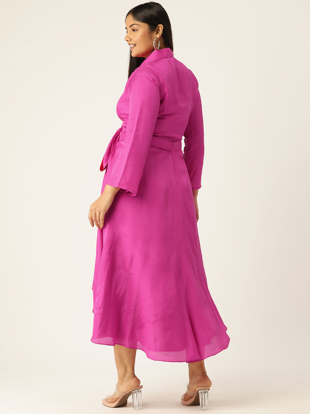 Desginer Pink Polyester Dress