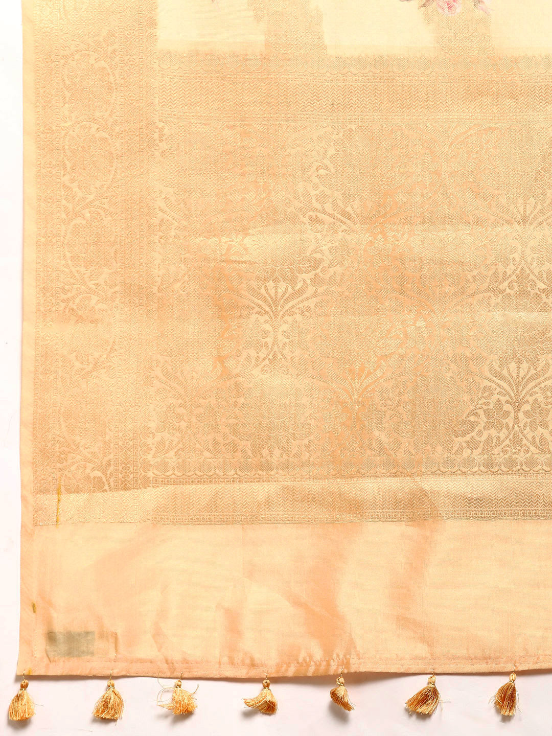 Designer Peach Silk Saree