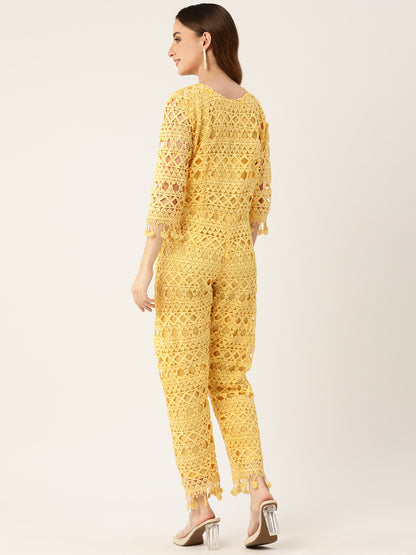 Yellow Lace Jumpsuit