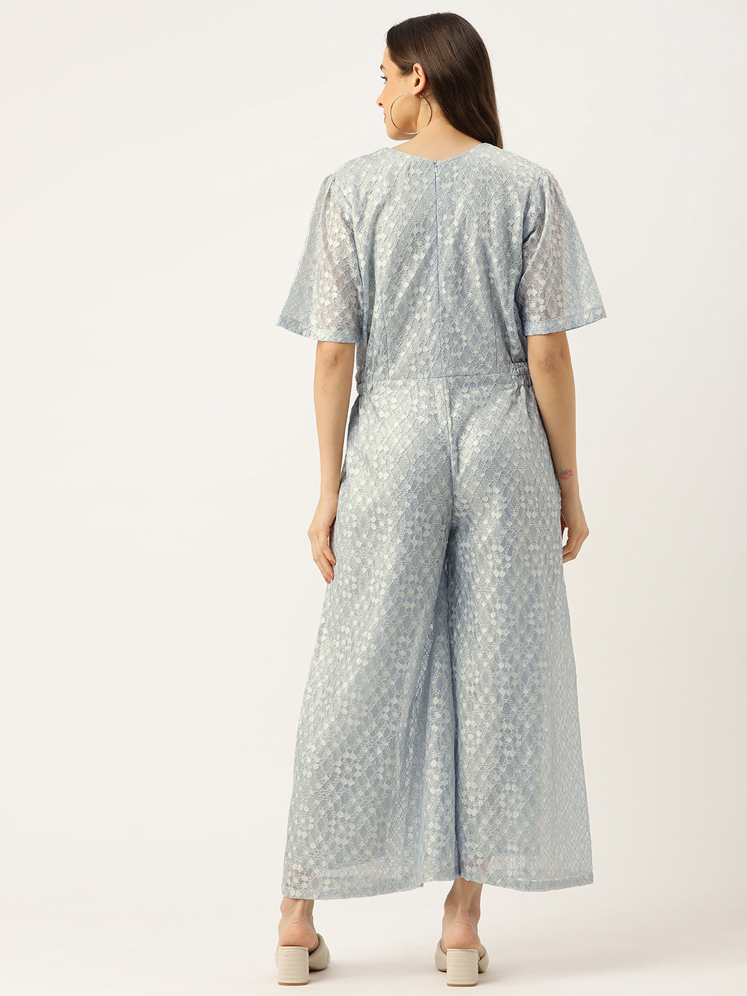 Grey lace jumpsuit hotsell