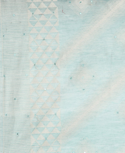 Designer Sky Blue Silk Saree