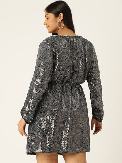 Desginer Grey Sequin Dress