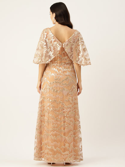 Desginer Golden Net Gown