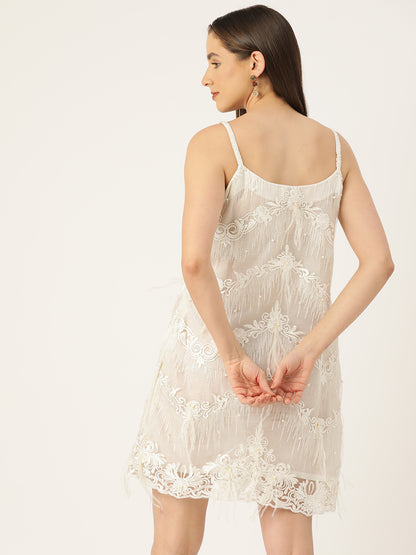 Designer White Net Dress