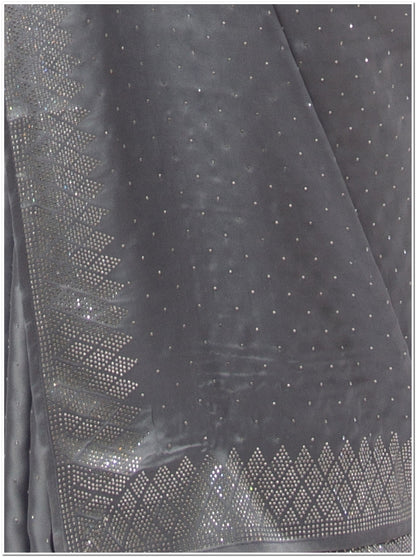 Grey  Santoon Saree  With  Blouse Piece.