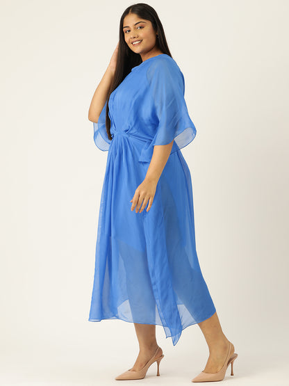 Designer Blue Chiffon Dress