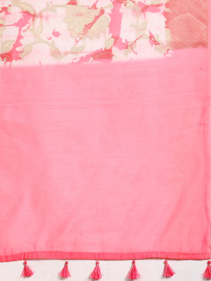 Designer Pink Silk Saree