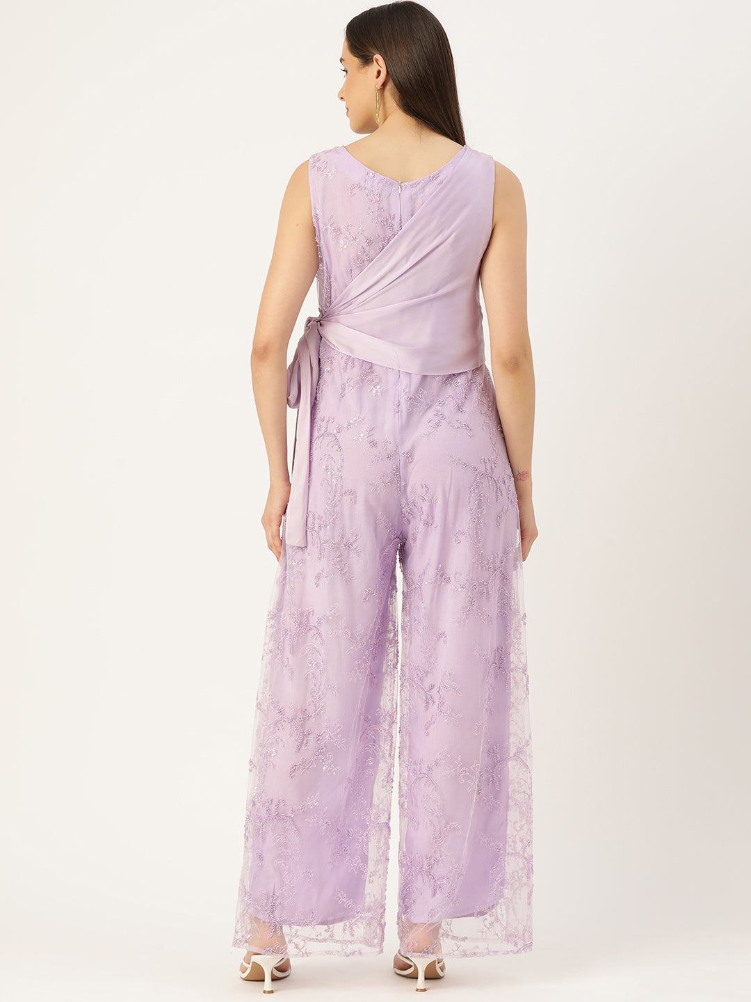 Desginer Lavender Net Jumpsuit