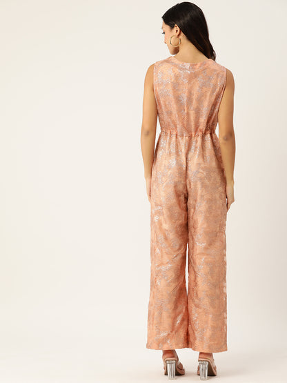 Peach Lace Jumpsuit