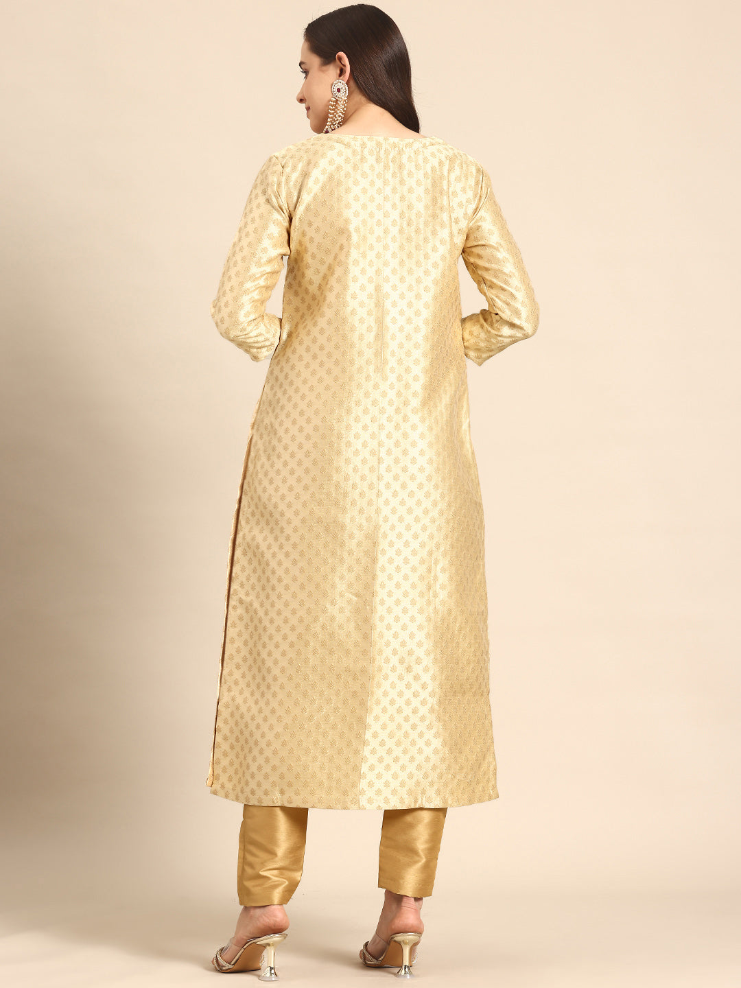 Yellow Silk Kurti Set