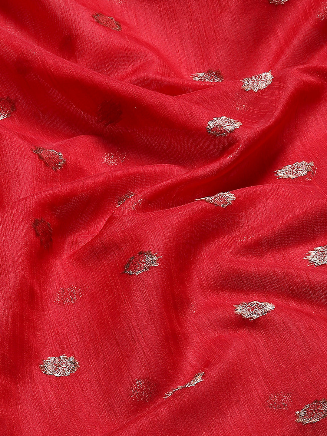 Red Printed Silk Saree