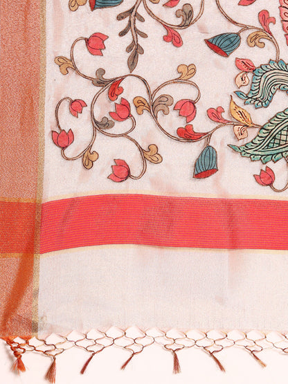 Designer Off-White Silk Saree