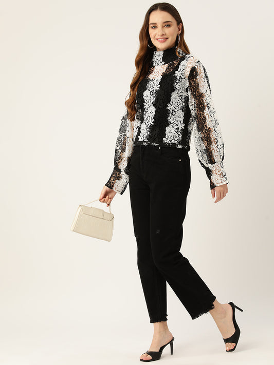 Desginer Multicolour Lace Top