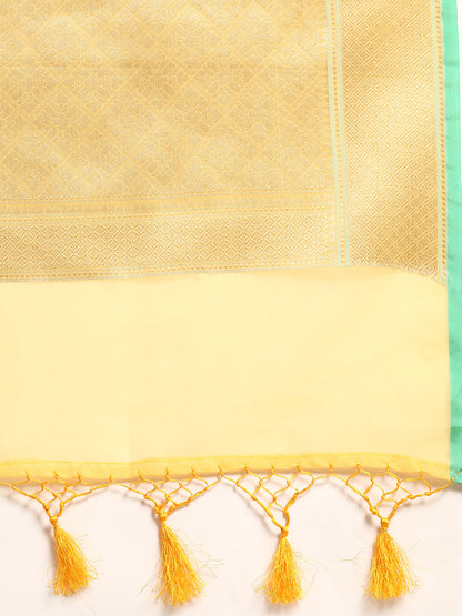 Designer Yellow Silk Saree