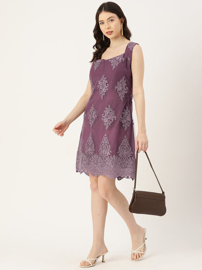 Designer Purple Net Dress