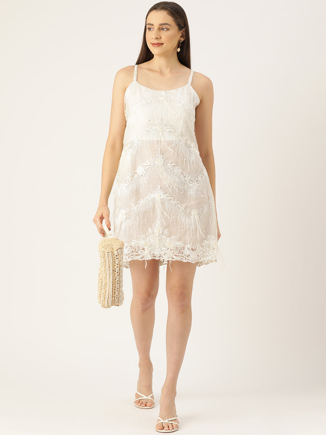 Designer White Net Dress