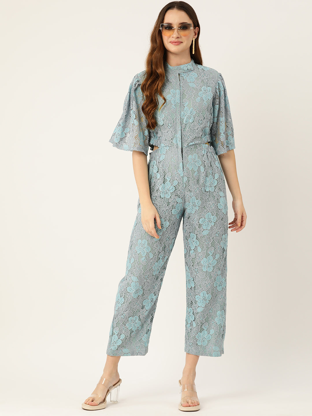 Desginer Grey Lace Jumpsuit