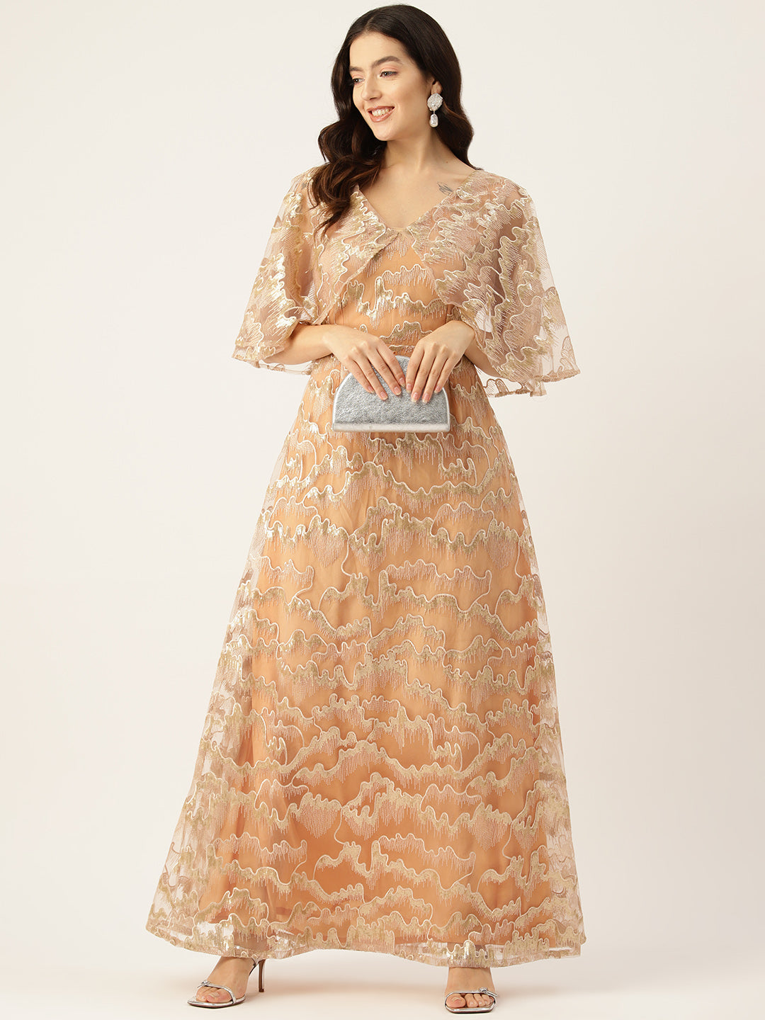 Desginer Golden Net Gown