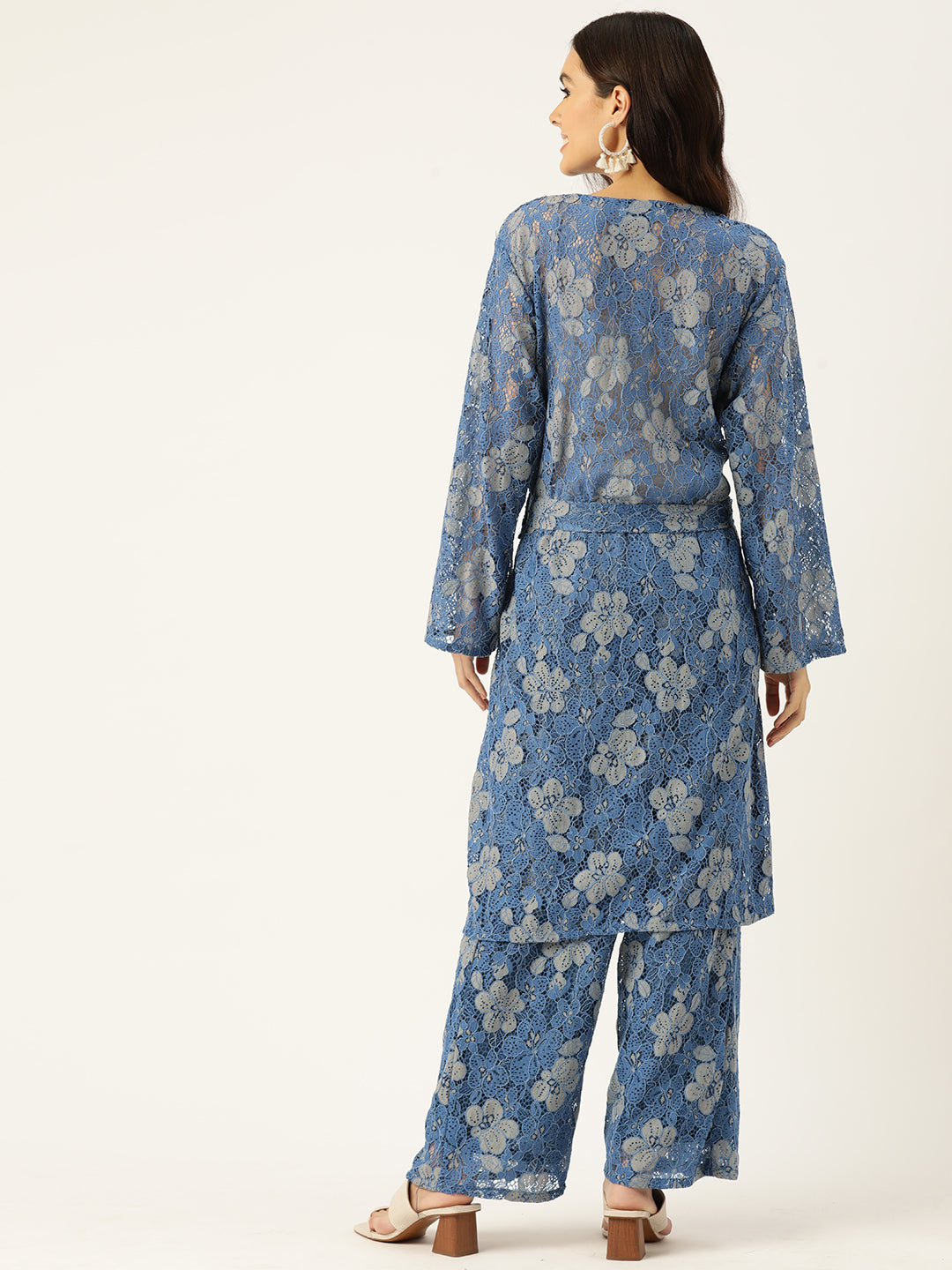 Desginer Blue Lace Co-Ord Set