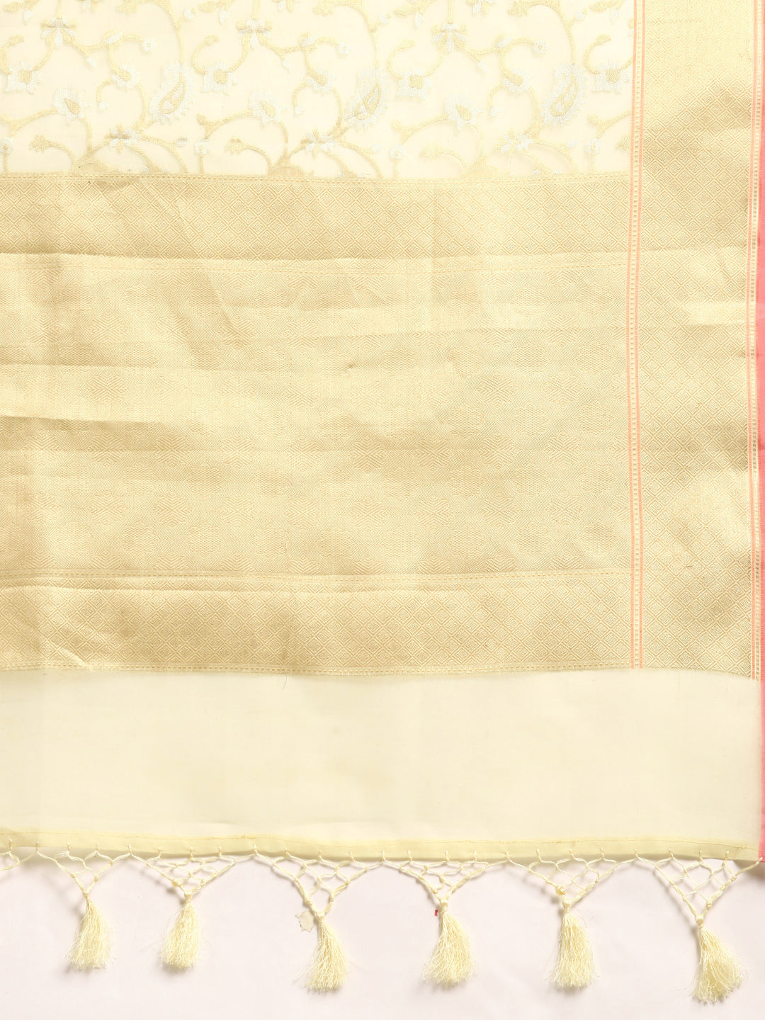 Designer Off-White Silk Saree