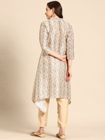 Elegant Off-White Silk Kurta Set