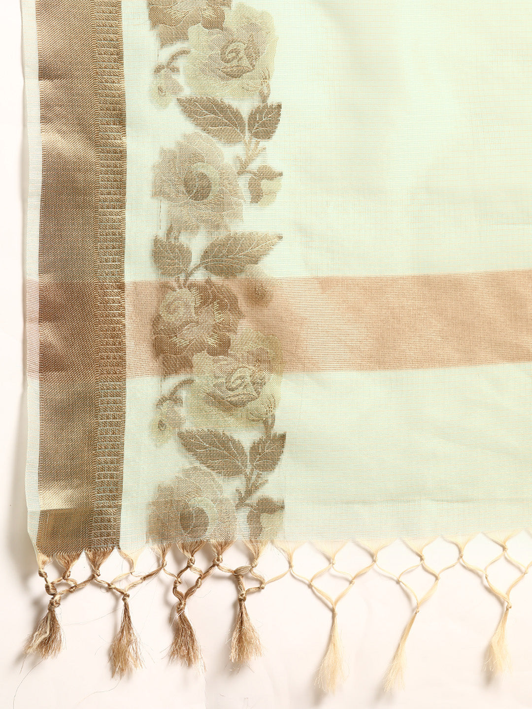 Designer Green Linen Blend Saree