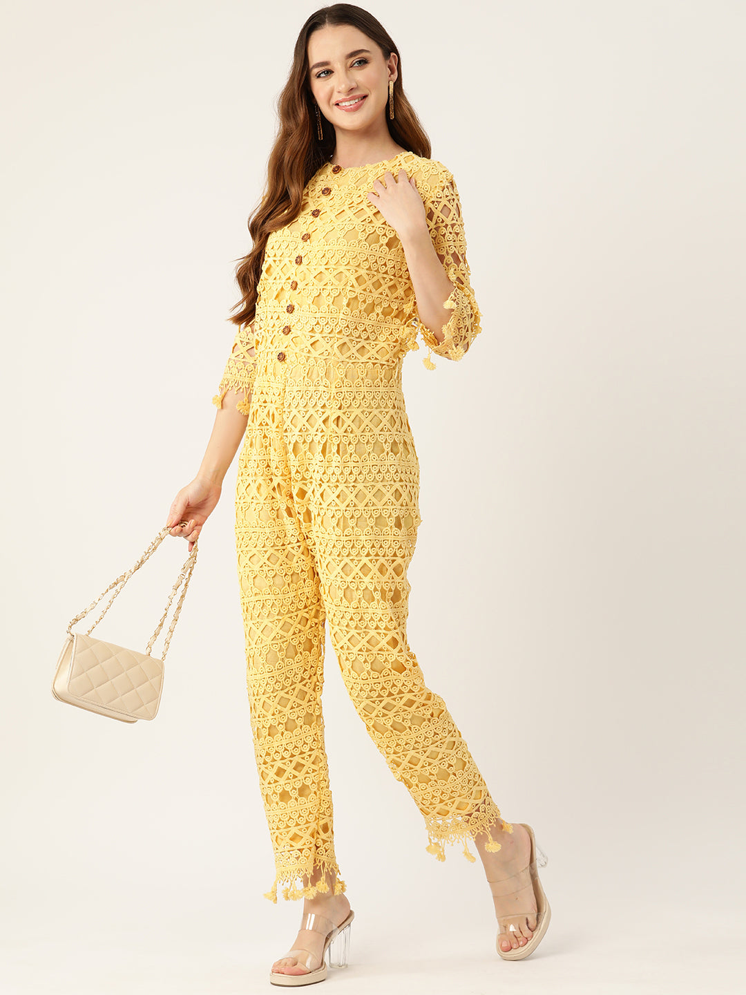 Yellow Lace Jumpsuit