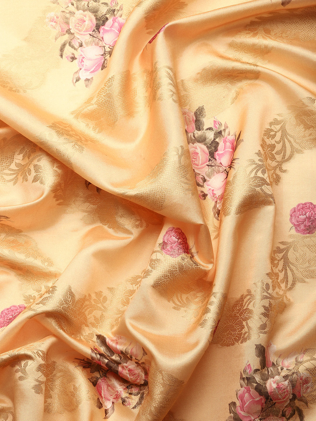 Designer Peach Silk Saree