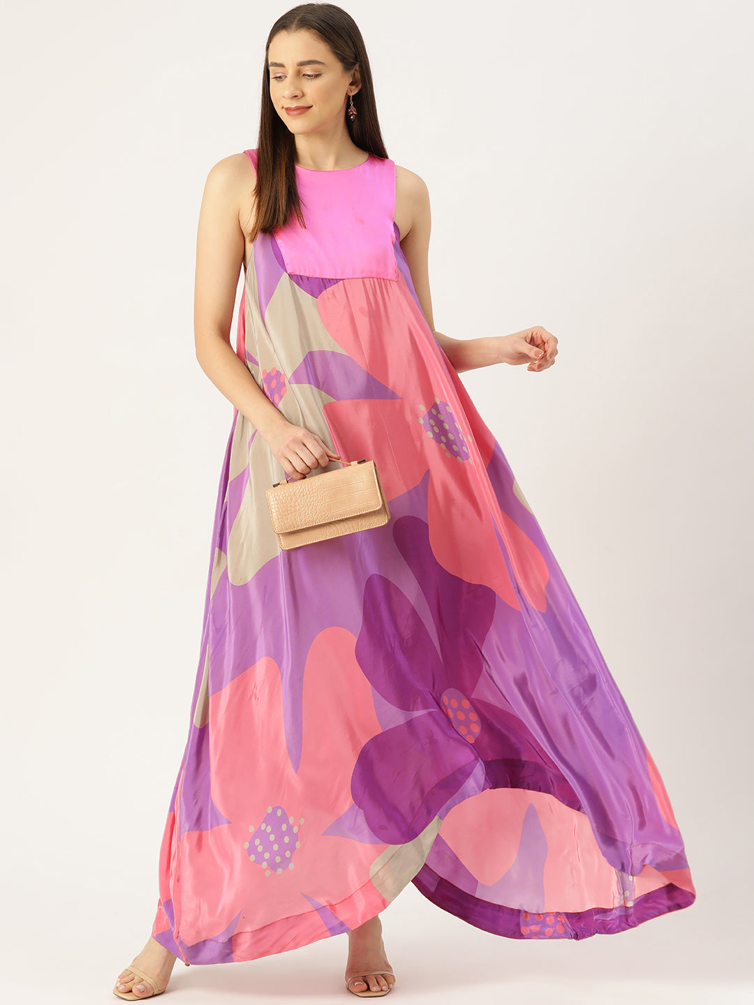 Designer Purple Chiffon Dress