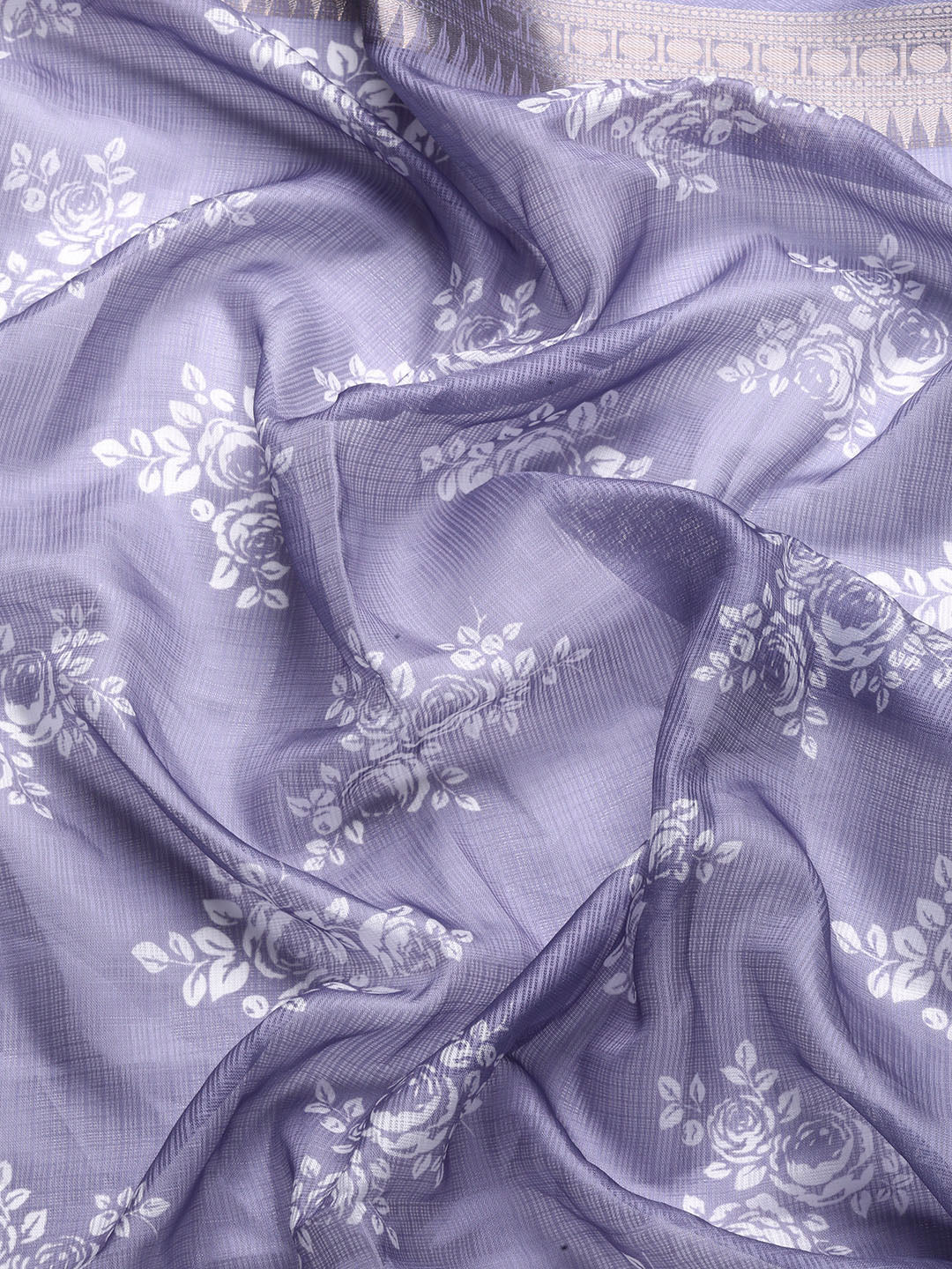 Designer Violet Silk Saree