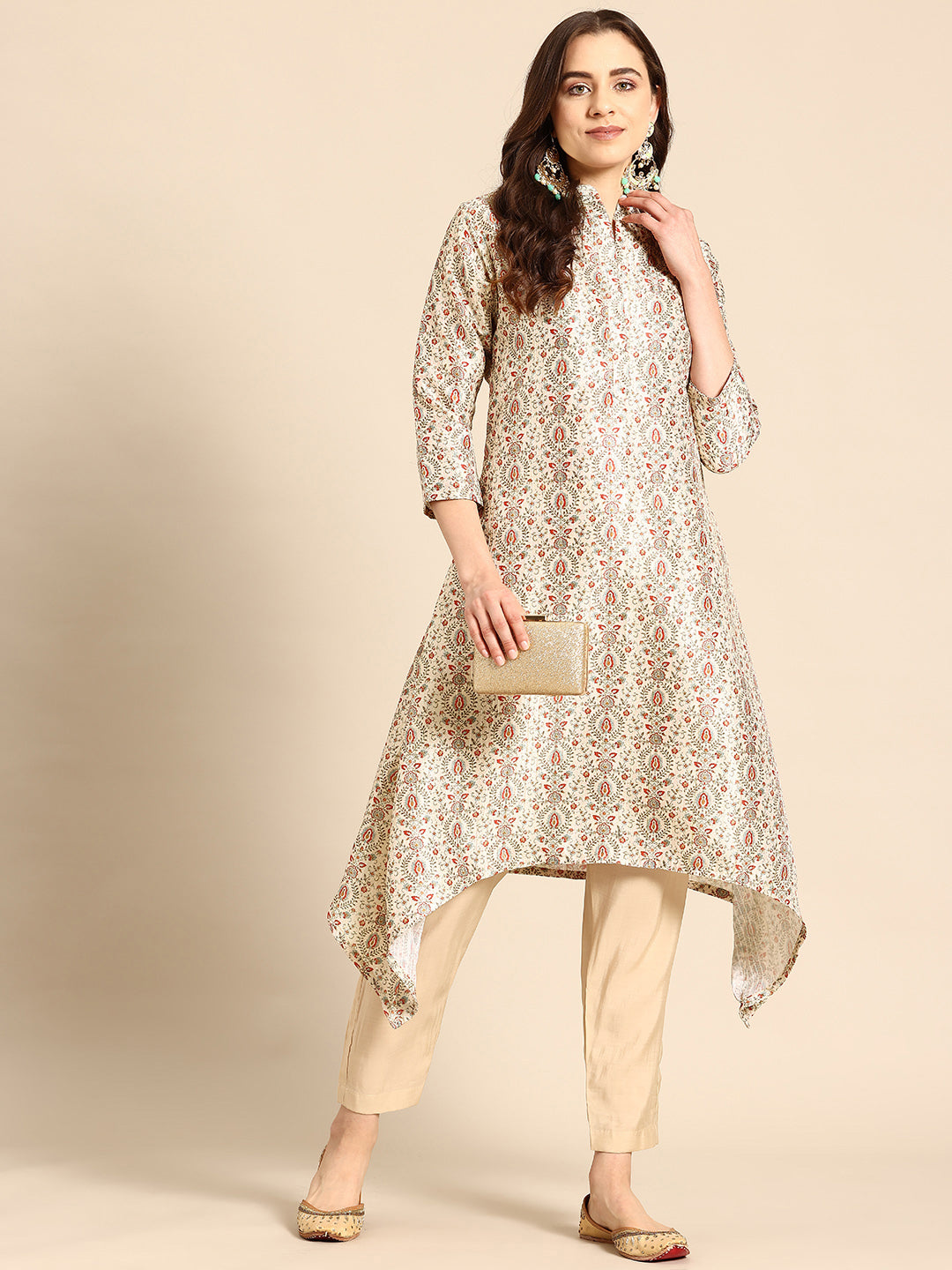 Elegant Off-White Silk Kurta Set