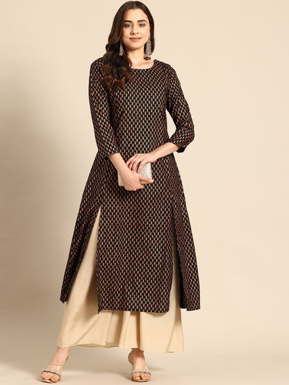 Multicolor Silk Kurti Set