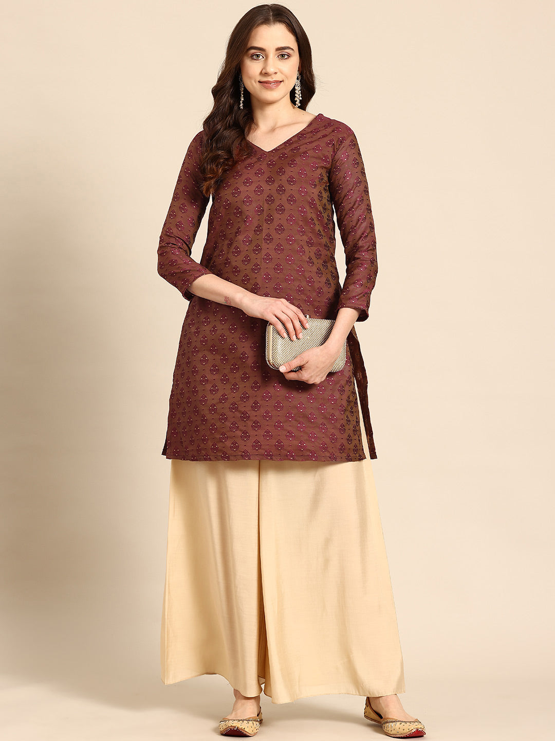 Maroon Silk Kurta Set