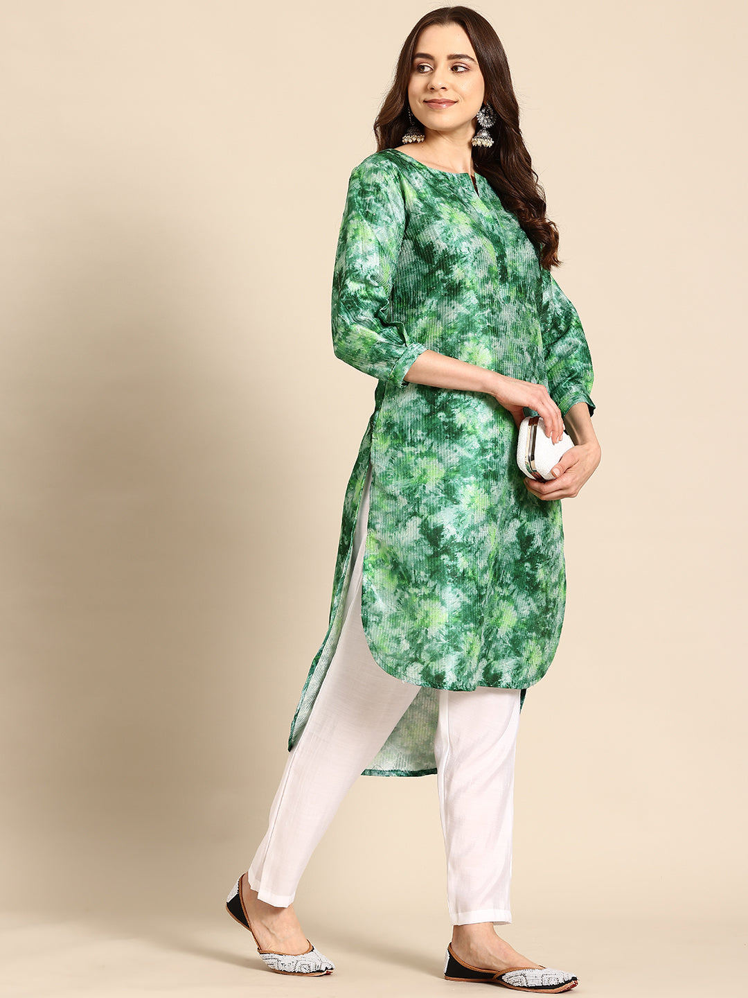 Green Silk Kurti