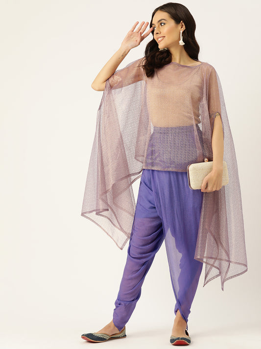 Desginer Purple Organza Co-Ord Set