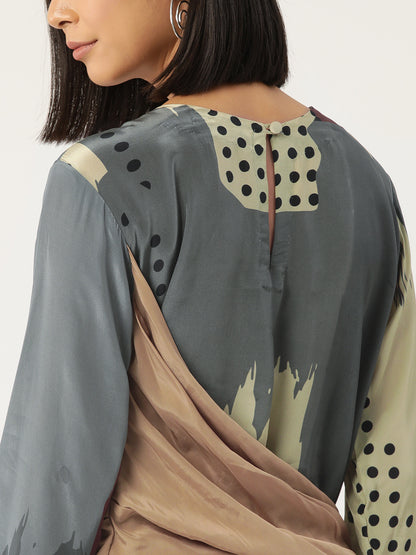 Designer Grey Chiffon Kurta Set