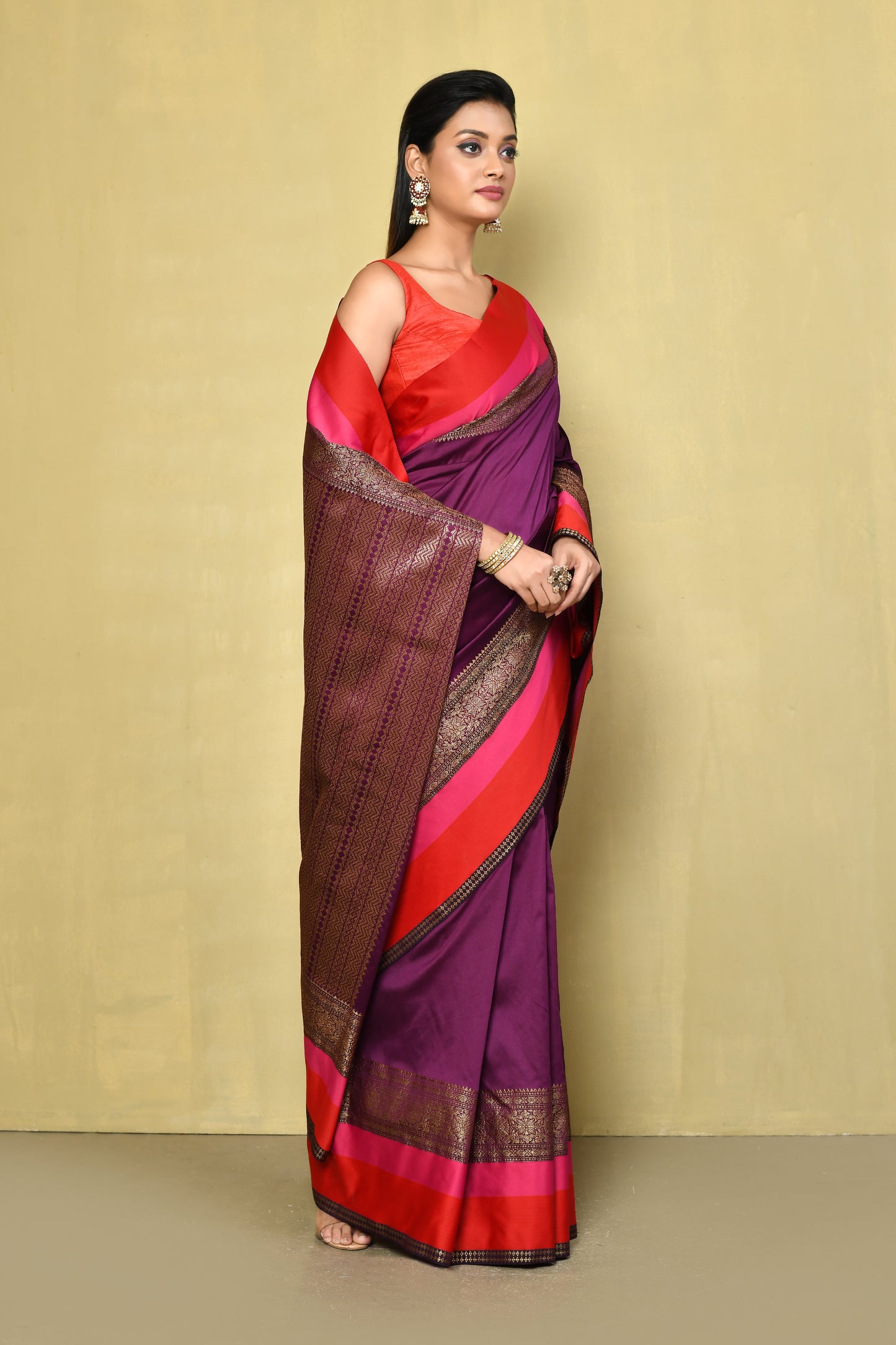 Designer purple Saree