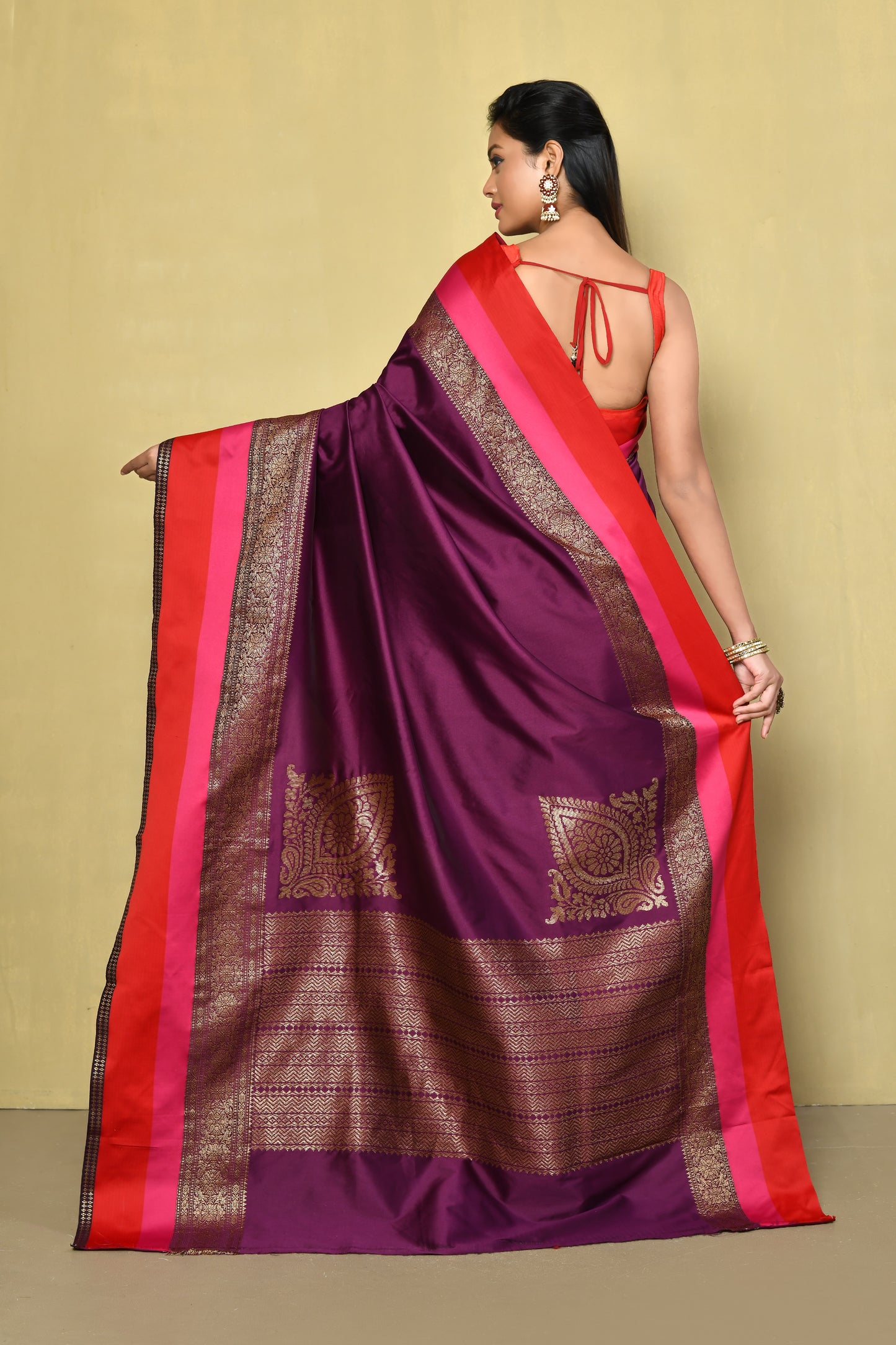 Designer purple Saree