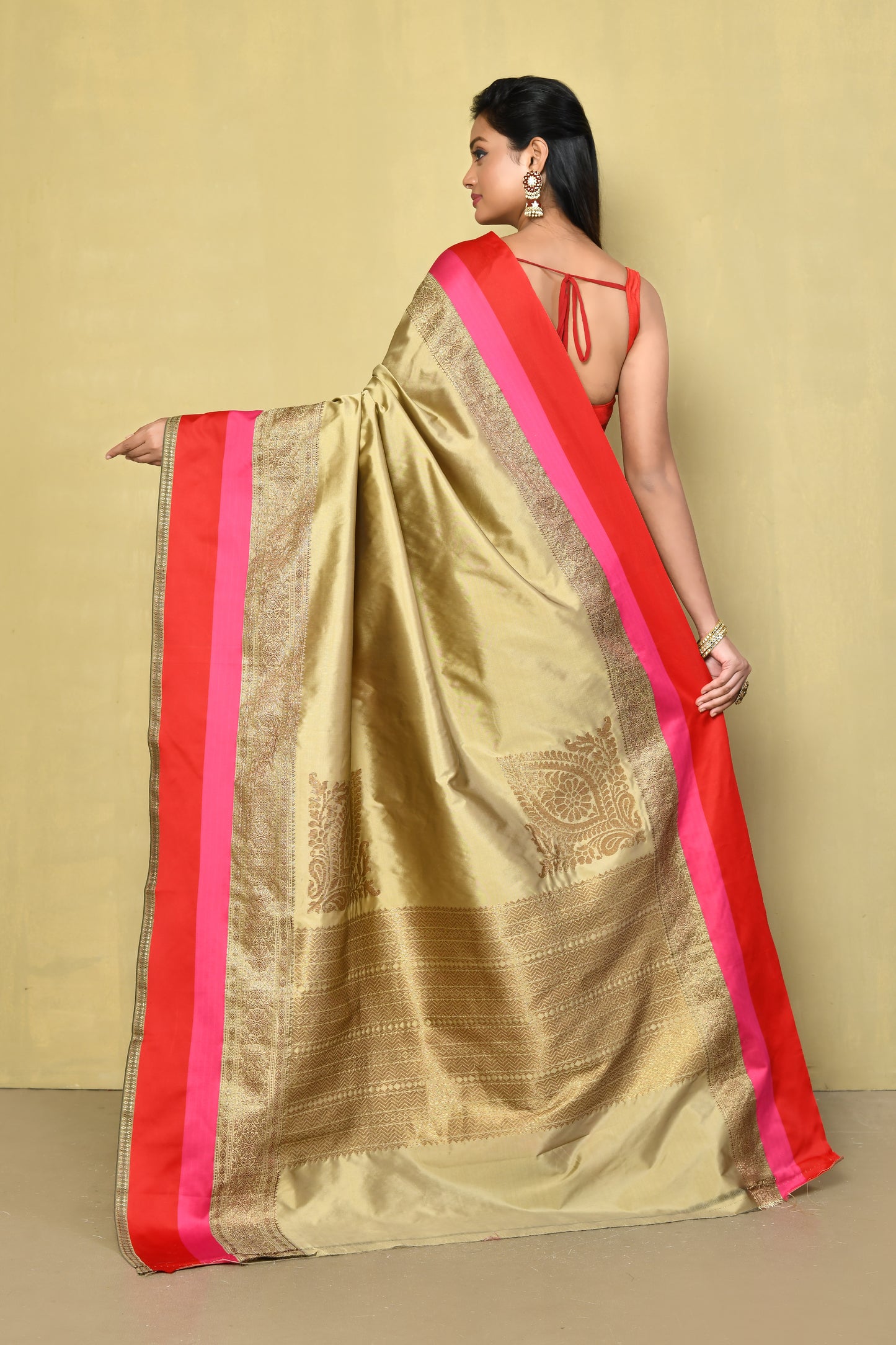 Designer Cream Saree