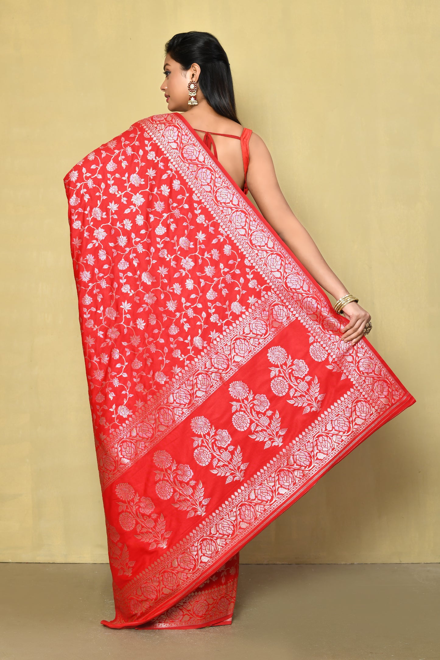 Designer Red Saree