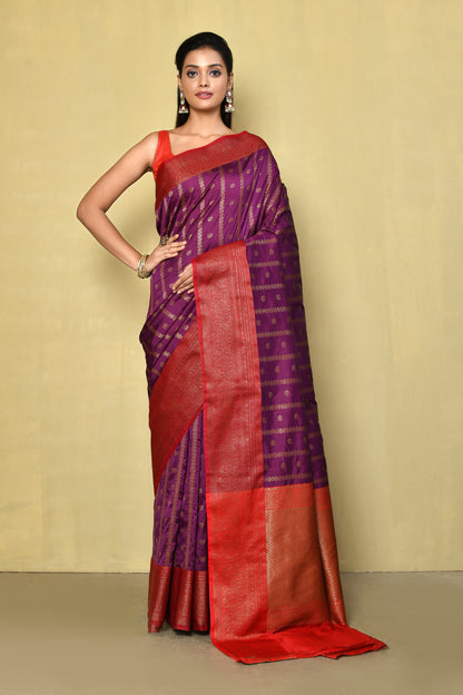 Designer purple Saree