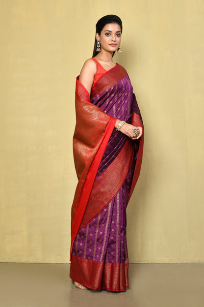 Designer purple Saree