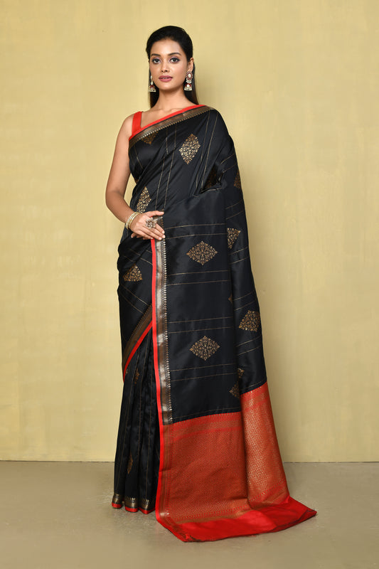 Designer Black Saree